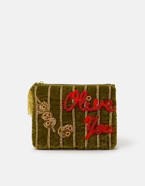 Olive You Velvet Pouch, , large