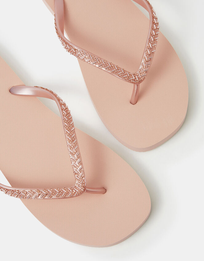 Embellished Flip Flops, Pink (PINK), large