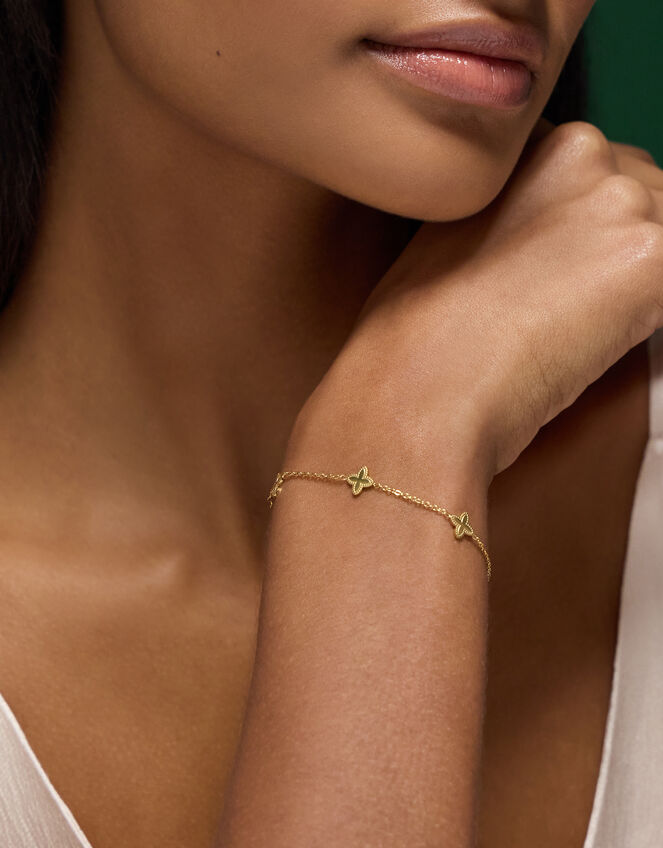 Stainless Steel Clover Station Bracelet, , large