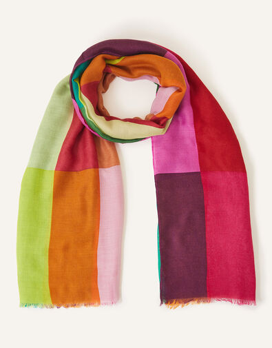 Bright Colour Block Scarf, , large