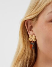 Flower Tort Drop Earrings, , large