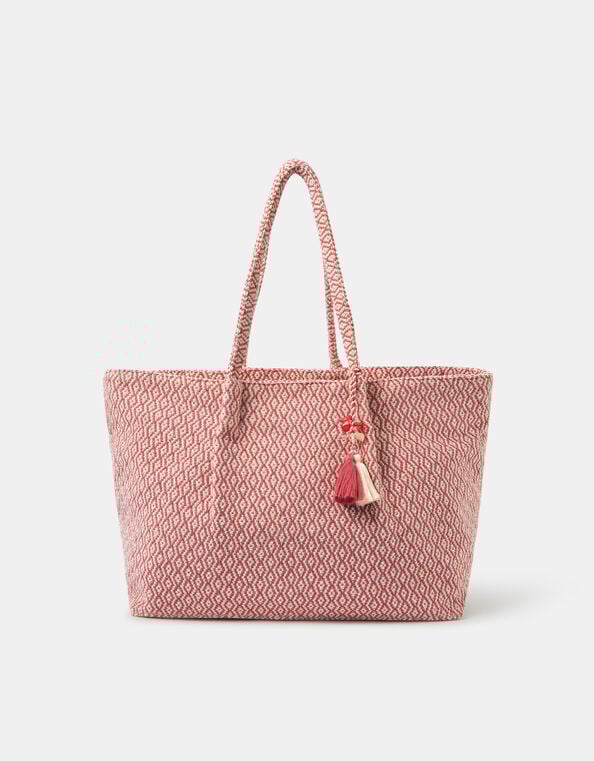 Woven Aztec Shopper Bag, , large