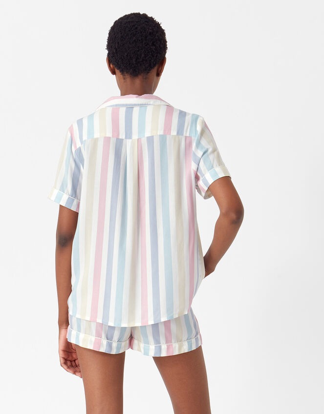 Stripe Button Down Pyjama Set, Multi (PASTEL-MULTI), large