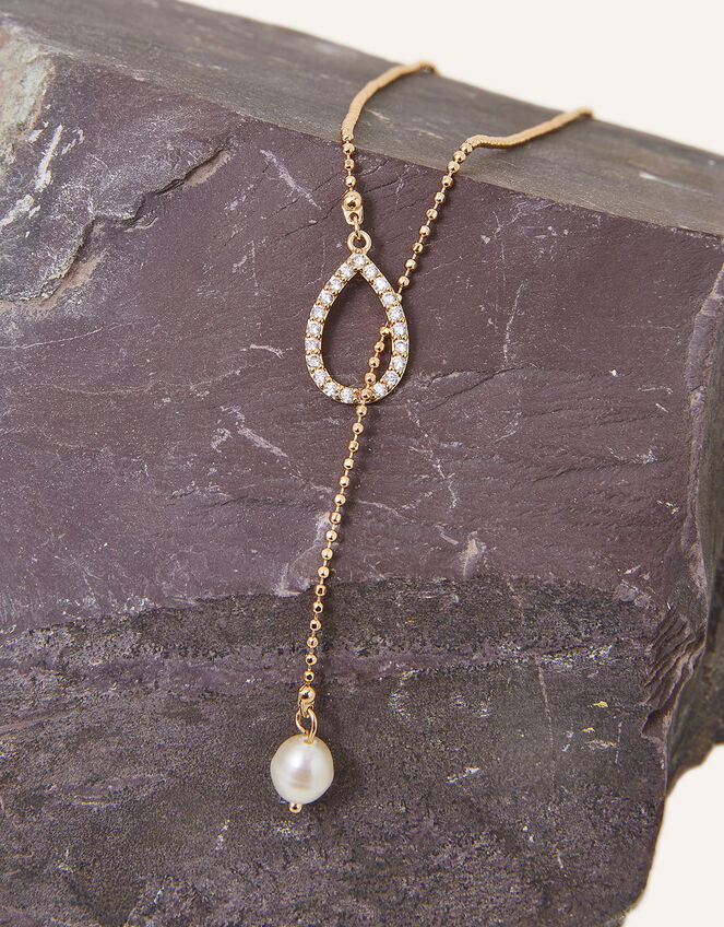 Crystal Pearl Ball Chain Y-Necklace | Necklaces | Accessorize UK