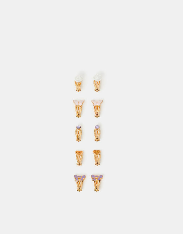 5-Pack Girls Party Clip-On Earrings, , large