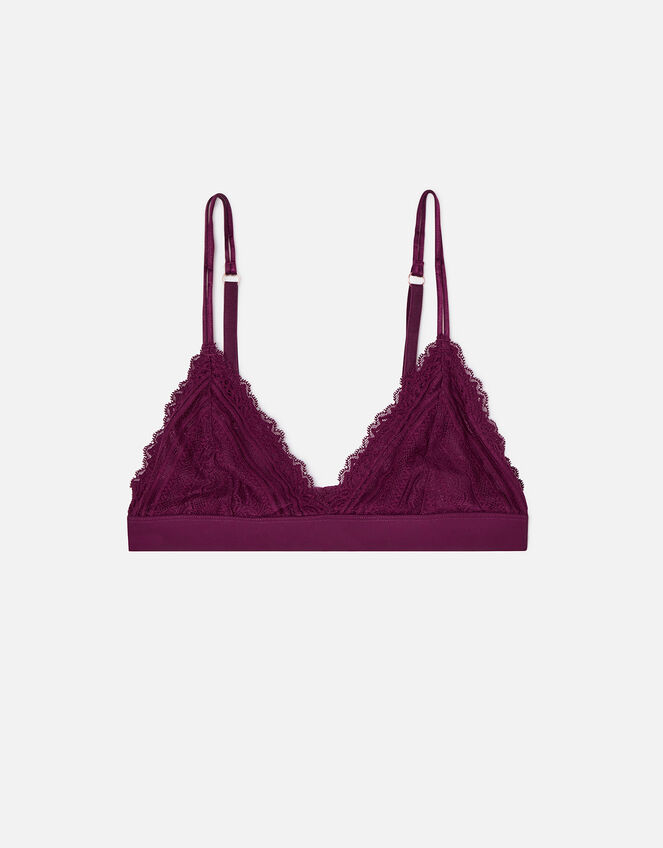 Geometric Lace Bralet, Red (BURGUNDY), large