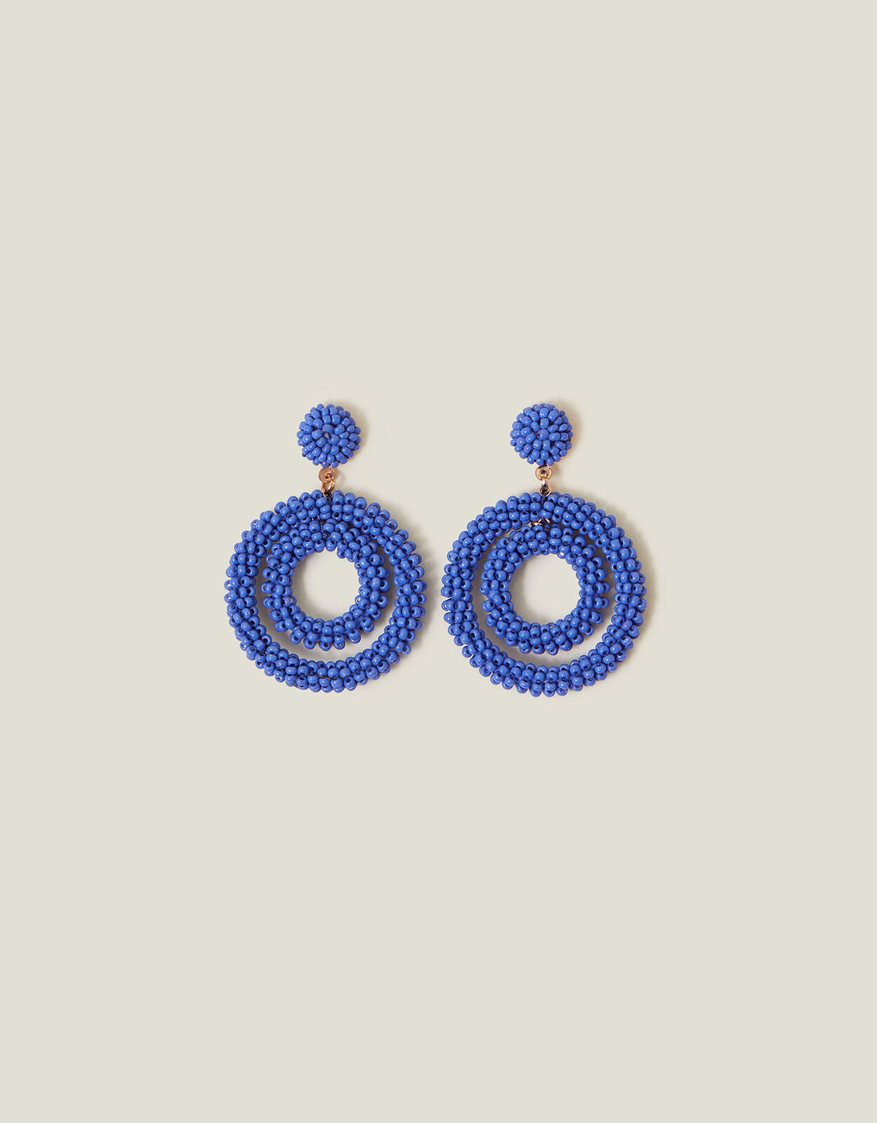 Beaded drop hoop earrings sale