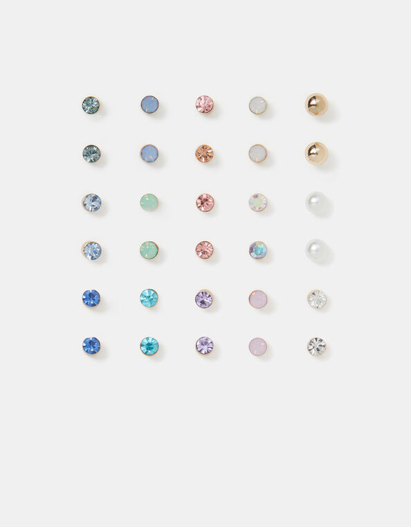 15-Pack Gemstone Stud Earrings, , large