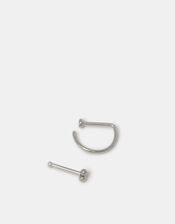 2-Pack Titanium Nose Stud & Bar Ring, , large