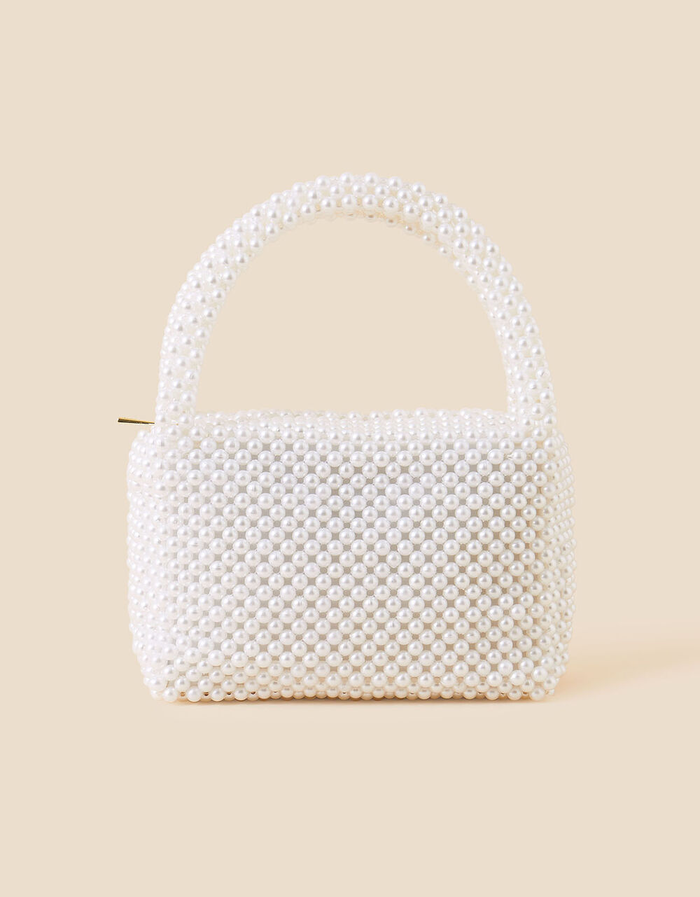 Metallic Braided Pearl Handle Bag