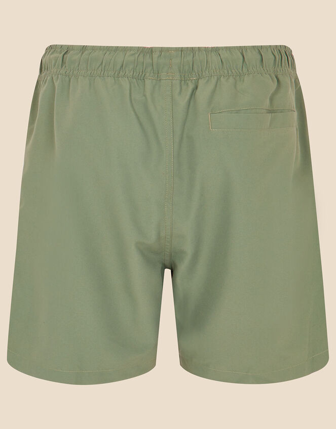 Mens Tie Waist Swimming Shorts, Green (KHAKI), large