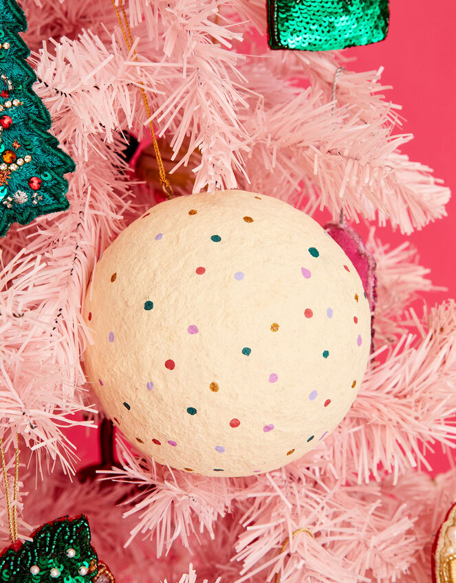 Spotty Cotton Mache Hanging Decoration, , large