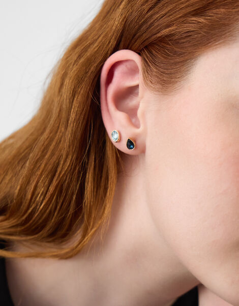 5-Pack Gemstone Stud Earrings, , large