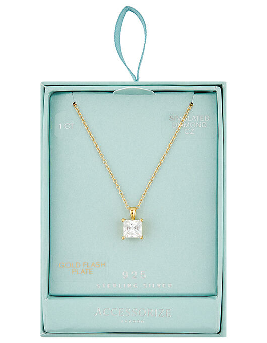 Gold plated deals cubic zirconia necklace