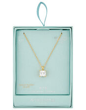 Gold-Plated Sterling Silver Cubic Zirconia Necklace, , large