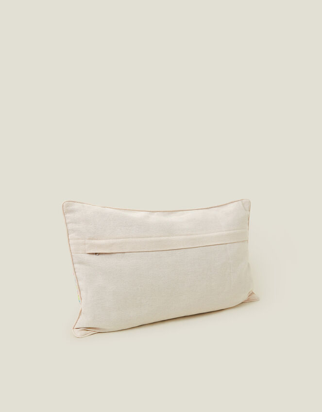 Mirror Embellished Cotton Cushion, , large