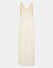 Sleeveless Embellished Maxi Dress, Ivory (IVORY), large