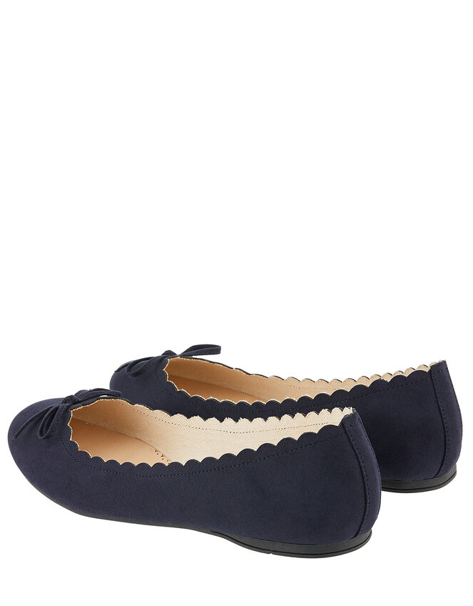 Richmond Scallop Ballerina Flats, Blue (NAVY), large