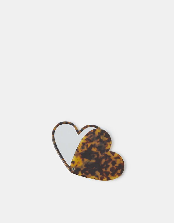 Tort Resin Heart Compact Mirror, , large