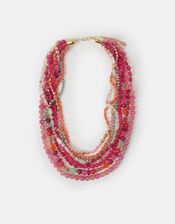 Multi Strand Bead Layered Necklace, , large