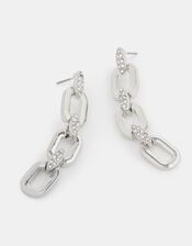 Diamanté Chain Link Drop Earrings, , large