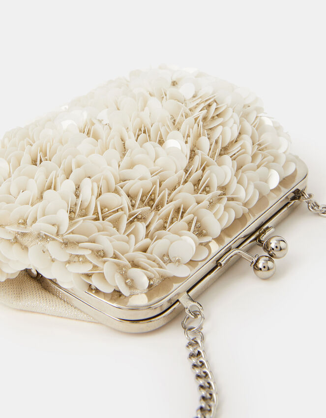 Girls Floral Appliqu&eacute; Clip Frame Bag, , large