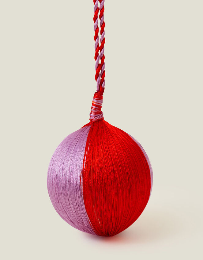 Satin Stripe Bauble, Red (RED), large