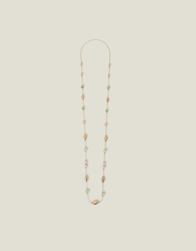 Long Mix Bead Station Necklace, , large