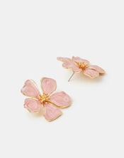 Enamel Flower Stud Earrings, , large