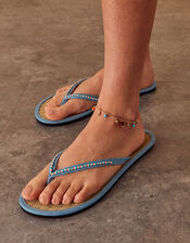 Beaded Charm and Chain Anklets 4 Pack, , large