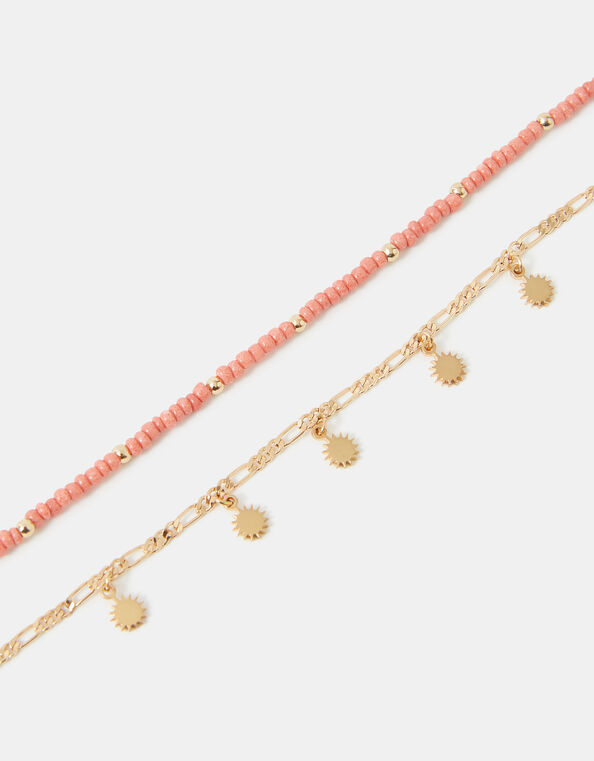 2-Pack Sun Charm Anklets, , large