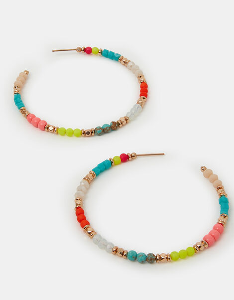 Beaded Hoop Earrings, , large