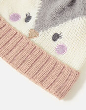 Girls Penguin Beanie , Multi (PASTEL-MULTI), large