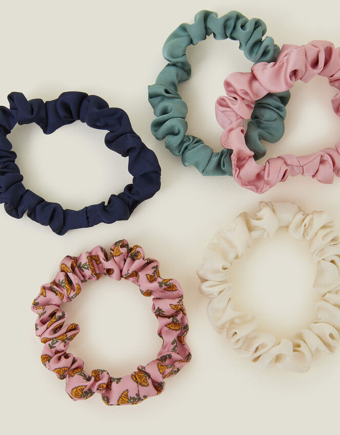 5-Pack Mix Skinny Hair Scrunchies, , large
