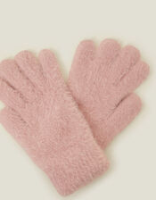 Super-Stretch Fluffy Knit Gloves, Camel (CAMEL), large