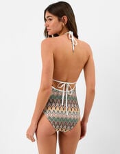 Crochet Plunge Swimsuit, Natural (NEUTRAL), large