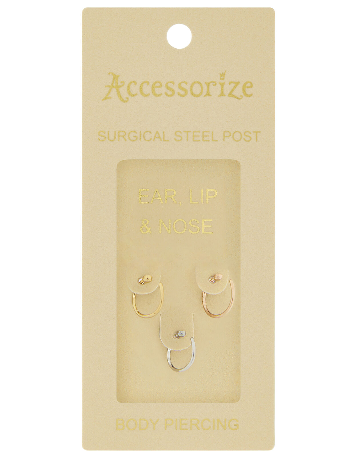 3x Crystal Lip Ear And Nose Rings Nose rings Accessorize UK