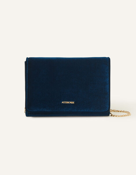 Velvet Cross Body Bag, Teal (TEAL), large