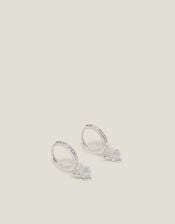 Sterling Silver-Plated Bee Drop Huggie Hoop Earrings, , large