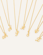 14ct Gold-Plated Script Initial Pendant Necklace, Gold (GOLD), large