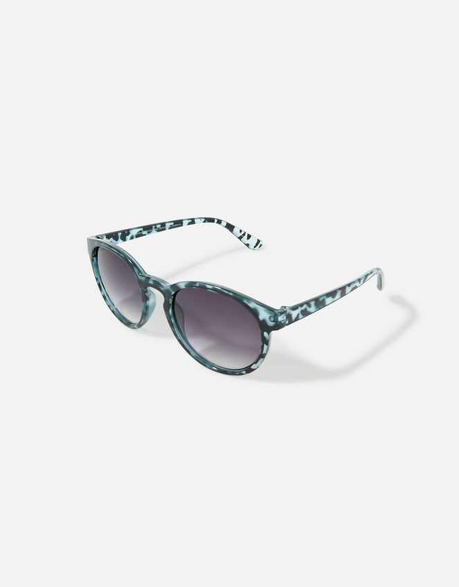 Classic Preppy Tortoiseshell Sunglasses, Blue (BLUE), large
