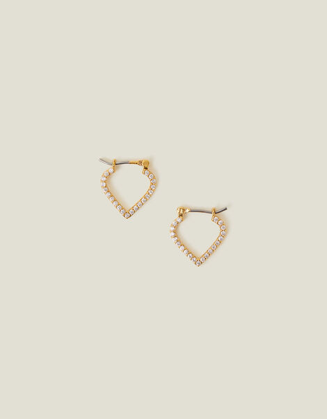 14ct Gold-Plated Sparkle Mosaic Hoop Earrings, , large