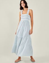 Stripe Tiered Maxi Dress, Blue (BLUE), large