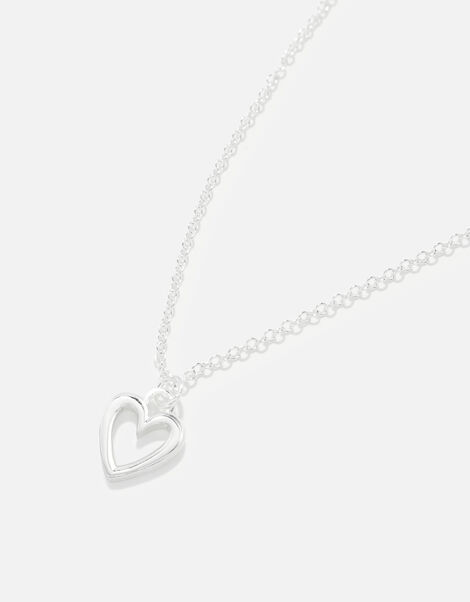 Sterling Silver Heart Necklace, , large