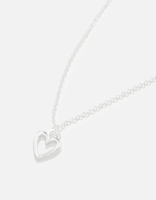Sterling Silver Heart Necklace, , large