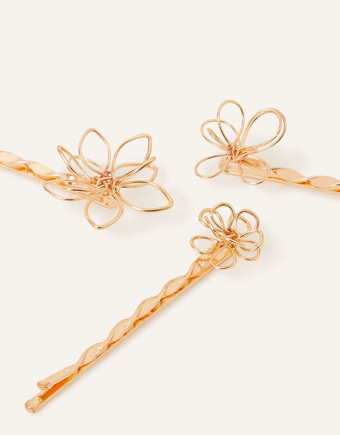 3D Floral Hair Slides Set of Three, , large
