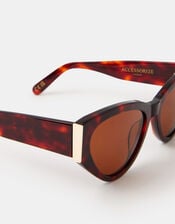 Acetate Tort Cat Eye Sunglasses, , large