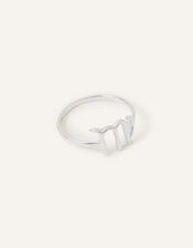 Sterling Silver Zodiac Virgo Ring, Silver (ST SILVER), large