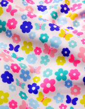 Girls Ditsy Print Long Sleeve Swim Set, Multi (BRIGHTS-MULTI), large