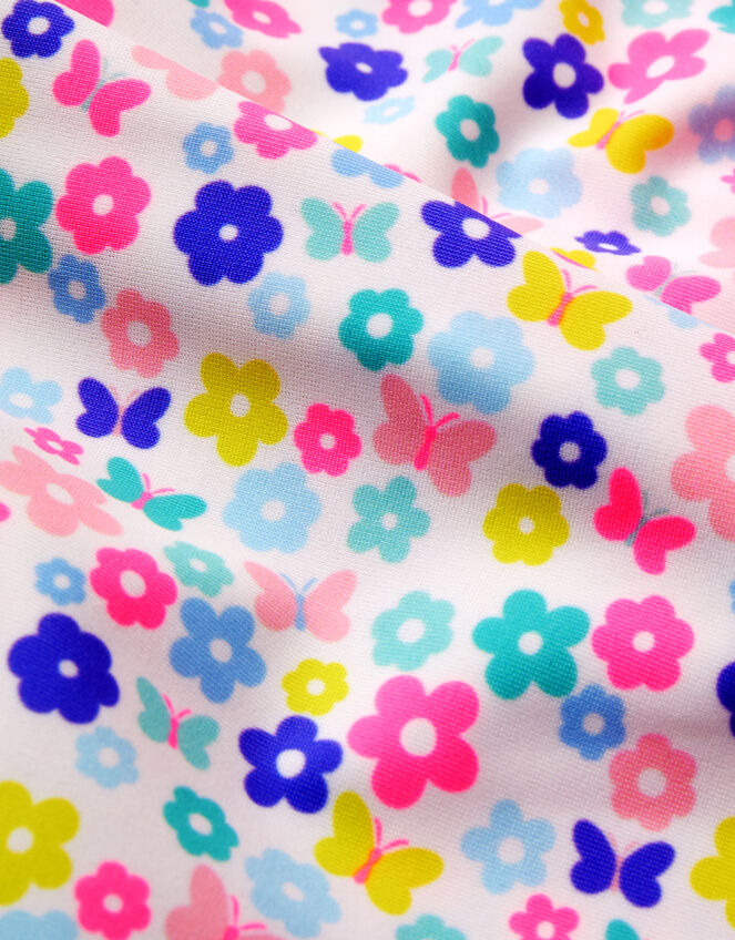 Girls Ditsy Print Long Sleeve Swim Set, Multi (BRIGHTS-MULTI), large